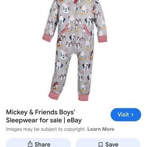 Disney Gray Mickey & Friends Pajama Set